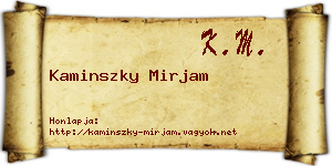 Kaminszky Mirjam névjegykártya
